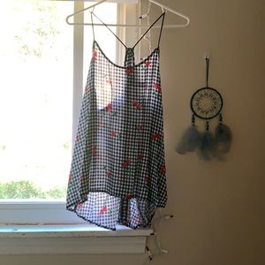 cherry spaghetti strap tank top